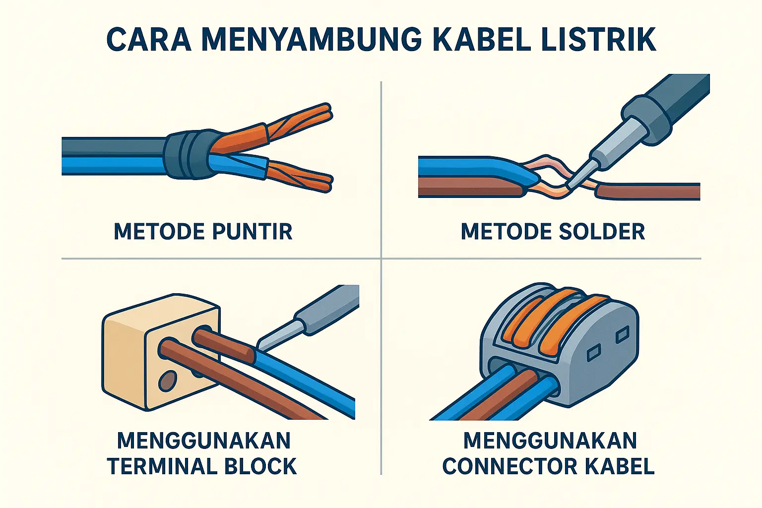 cara menyambung kabel